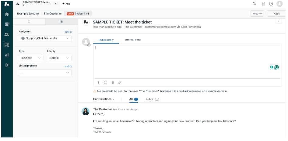 customer engagement software - zendesk screenshot